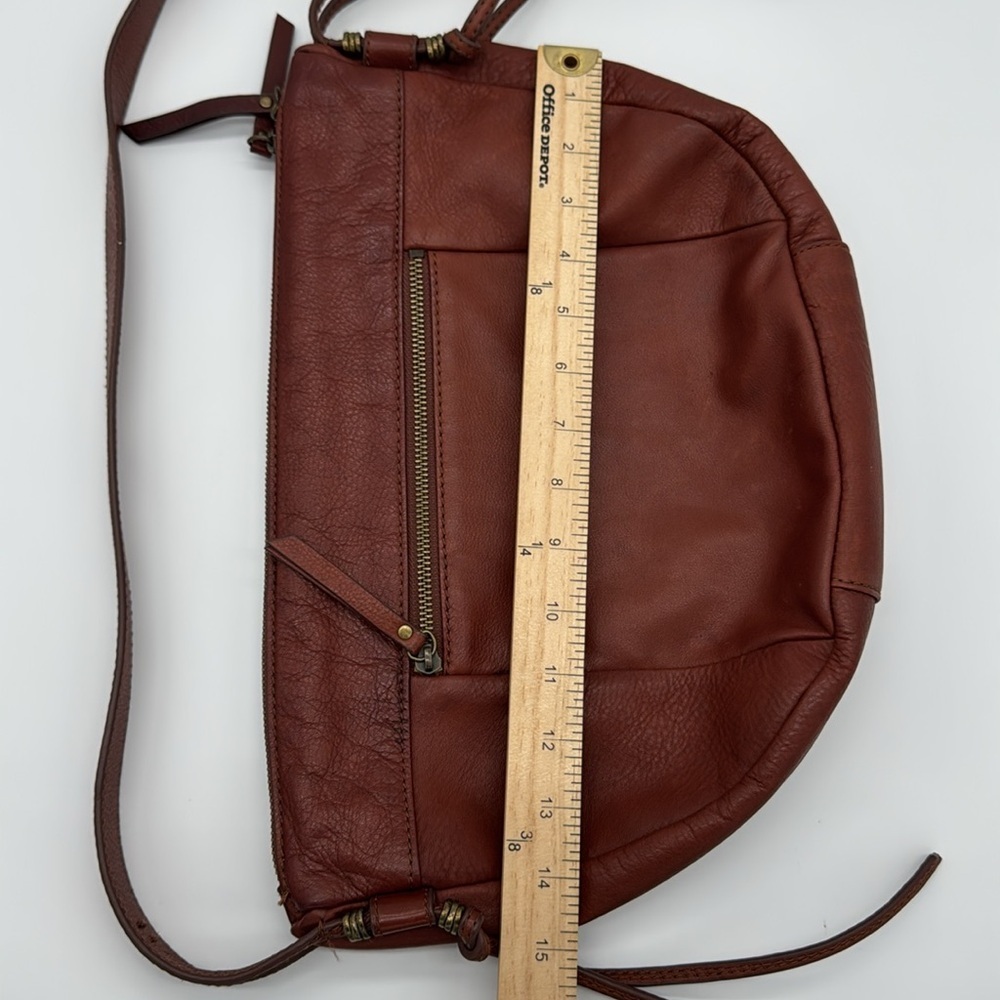 Lucky Brand Leather Crossbody Bag/Purse - Red/Brown‎ Color - Picture 10 of 12
